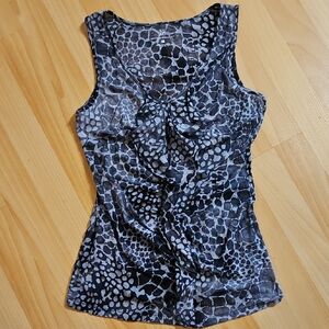 (3/$10) New York & Company Abstract Print Sleeveless Top